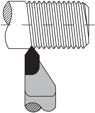Porteoutil pour filetage externe 60° K10/K20  haute dureté - cut - schema
