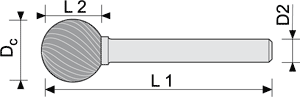 lime rotative carbure sphérique - cut - schema