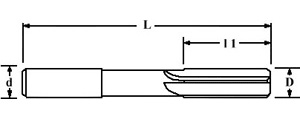 Alésoir carbure monobloc taille droite +0/+0.004 - cut - schema