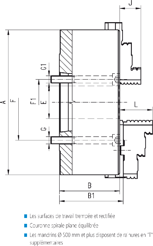 Mandrin 3 mors serrage concentrique - cut - schema