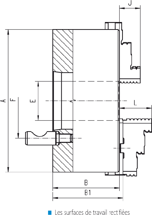 Mandrin 4 mors serrage concentrique - cut - schema